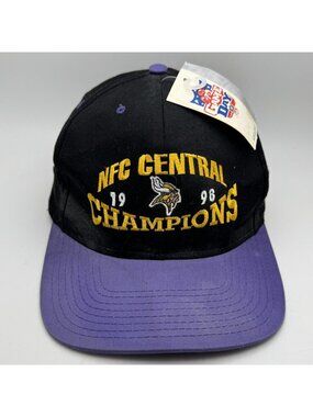 Vintage 1998 Minnesota Vikings NFC Central Champions NFL Game Day Snapback Hat